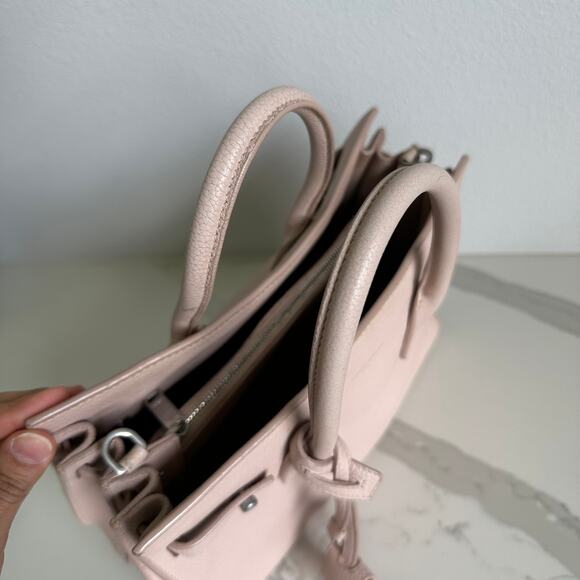 Yves Saint Laurent Rose Pink Grained Calfskin Leather Baby Sac De Jour Bag - Picture 6 of 14